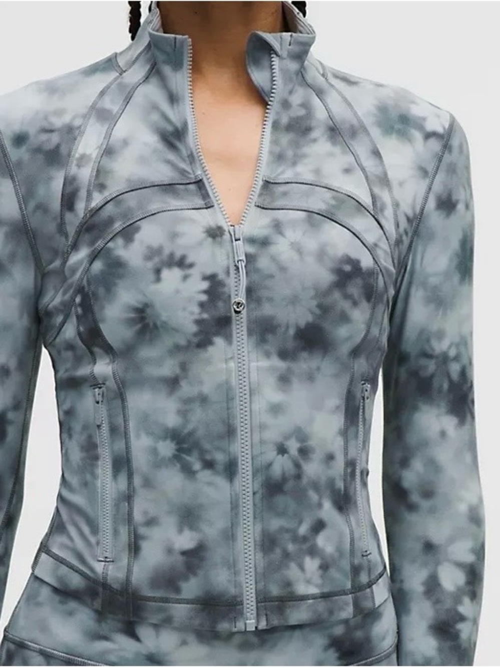 lululemon athletica Gray Tie-Dye Zip-Up Bomber Jacket and pants set